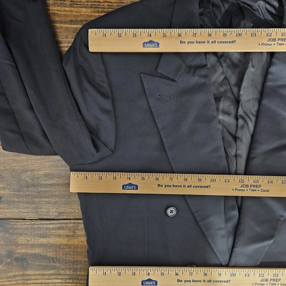 Joseph Abboud Men's Double‎ Breast Sport Coat Black Silk Wool Cotton 44L